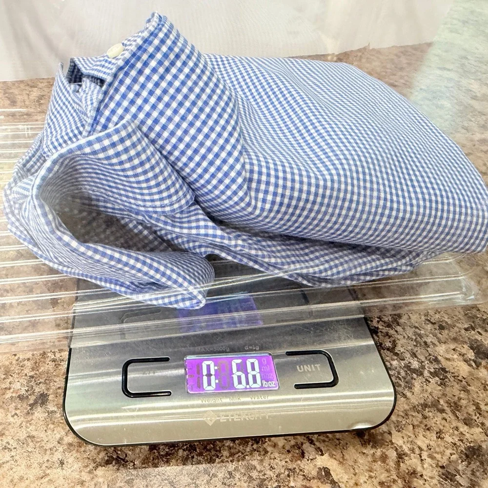 Crewcuts J.Crew Boys Thompson Gingham Button Down Shirt Blue White Size 14